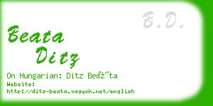 beata ditz business card